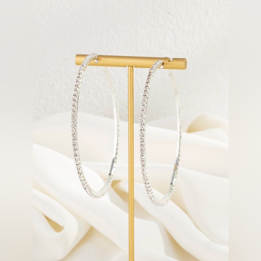 Women’s Rhinestone Hoop Earrings